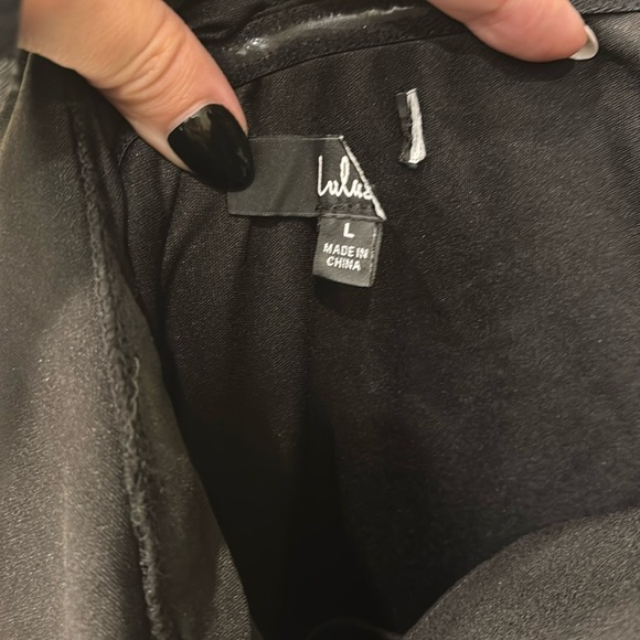 Sz L - NWOT Lulus Grand Beauty Black Ruffled One-Shoulder Mermaid Maxi‎ Dress - Picture 6 of 9